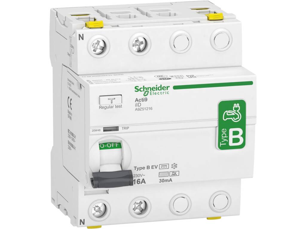 Schneider Electric Aardlekschakelaar 2P 16A 30mA Type B (A9Z51216 ...