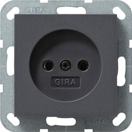 Kort leven rek haag Gira stopcontact zonder randaarde 2-polig - systeem 55 antraciet (048028) |  Elektramat