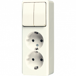 automaat thermometer Interactie JUNG AP600 combinatie stopcontact/serieschakelaar met randaarde | Elektramat