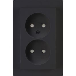 Mordrin helder suspensie Kopp VISION stopcontact half opbouw zonder randaarde 2-voudig zwart |  Elektramat
