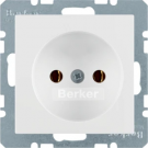 Hager Berker Q.1/Q.3/Q.7 wandcontactdoos inbouw zonder randaarde schroefklem 1-voudig - polarwit (6161036089)