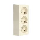 PEHA opbouw wandcontactdoos drievoudig met randaarde 16A 250V - Creme elektrowit (H 6303)