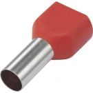 SOLAR twin adereindhuls geïsoleerd 2x1.0mm2 hulslengte 8mm rood - per 100 stuks (1505163)