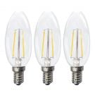 Bailey LED lamp filament helder kaars E14 2W 220lm warm wit 2700K - per 3 stuks (142722)