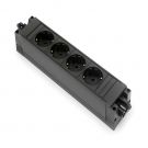 Bachmann contactblok Step 4x stopcontact, GST in- & uitgang - zwart (906.18819)