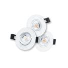 INTERLight inbouwspot set kantelbaar dimbaar rond wit 8W 640lm 2700K incl. driver Ø82mm - zaagmaat Ø63mm IP44 (IL-DCM8K27W3P)