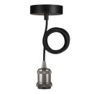 Bailey hanglamp Oslo E27 met 1,5 meter textielsnoer - zwart (141468)