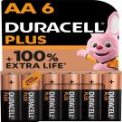 Duracell Plus alkaline batterijen 100 AA 1,5V - verpakking 6 stuks (D140820)