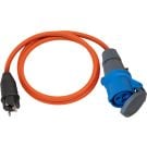 BRENNENSTUHL Verloopkabel Camping/Maritiem met veiligheidscontactstekker en CEE-koppeling 1,5m kabel in oranje, 230V/16A, voor permanent gebruik buitenshuis IP44 (1132910025)