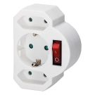 EGB verdeelstekker met schakelaar 2-voudig euro + 1-voudig schuko 250V/16A wit (GA01012S)