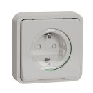 Schneider Electric stopcontact met randaarde en shutters IP55 - Mureva Styl wit (MUR39132)