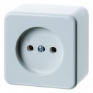 Hager Berker opbouw enkelvoudige wandcontactdoos zonder randaarde 16A 250V - polar wit (61600049)