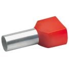 Klauke twin adereindhuls geïsoleerd 10mm2 hulslengte 14mm rood - per 100 stuks (87614)