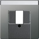 Gira afdekking voor TAE/USB met tekstkader - systeem 55 edelstaal (0876600)