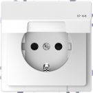 Schneider Electric D Life wandcotactoos met klapdeksel en kinderbeveiliging voor IP44 - lotuswit (MTN2314-6035)