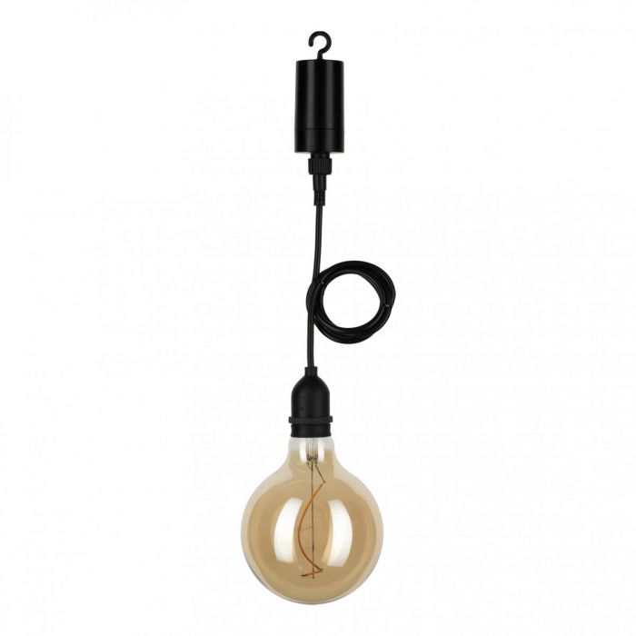 Bailey Hanglamp met filamentlamp meter IP44 - zwart (144688) | Elektramat