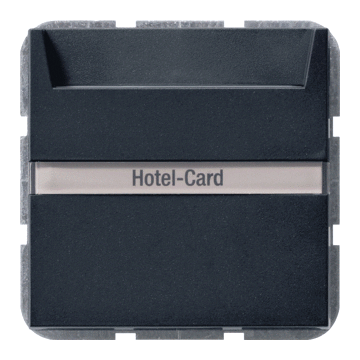 Gira Hotel-Card-wisseldrukcontact met tekstkader - systeem 55 zwart mat (0140005)