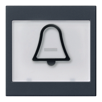 Gira wip met tekstkader + belsymbool - systeem 55 zwart mat (0217005)