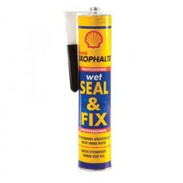 Shell tixophalte kit Wet Seal & Fix voor bitumendakbedekking - koker 310ml - zwart (1003900)