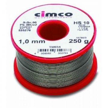 Cimco draadsoldeer met harskern tin/lood/koper 60/38/2 diameter 1mm rol 100gr (150052)