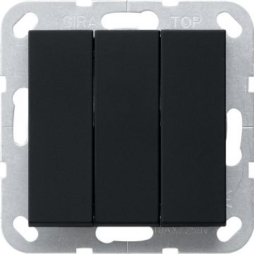 Gira Wipdrukcontact Brits 3-v maakcontact systeem 55 zwart mat (2844005)