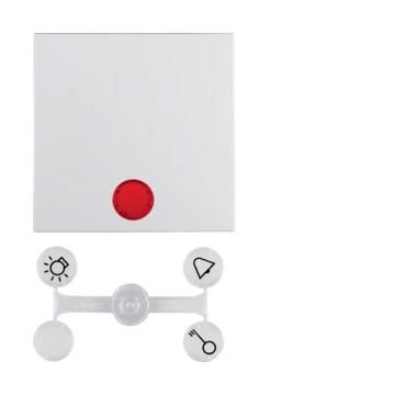 Hager enkele bedieningswip met controlevenster - Berker S.1 polarwit mat (16211909)