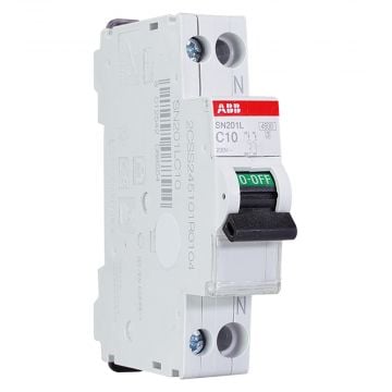 ABB installatieautomaat 1-polig+nul 10A C-kar (2CSS245101R0104)