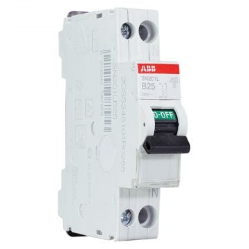 ABB installatieautomaat 1-polig+nul 25A B-kar (2CSS245101R0255)