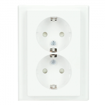 Schneider Electric stopcontact 2-voudig met randaarde en kinderbeveiliging SCHUKO - M-Smart actief glanzend wit (MTN2420-1425)