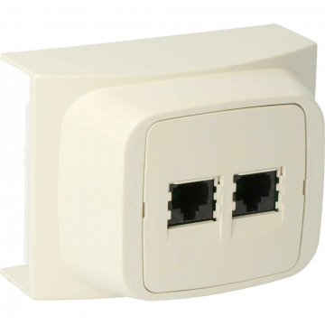 ATTEMA K40 datapunt opbouw 2-voudig RJ45 CAT-5e crème (AT9206)