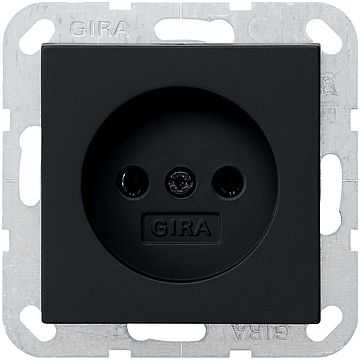Gira stopcontact zonder randaarde 2-polig - systeem 55 zwart mat (0480005)