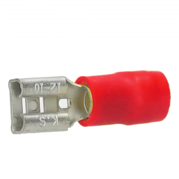 Intercable Q-serie DIN geïsoleerde vlaksteekhuls 0,5-1 mm² 2,8x0,5 messing - rood per 100 stuks (ICIQ125FH)