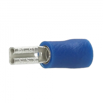 Intercable Q-serie DIN geïsoleerde vlaksteekhuls 1,5-2,5 mm² 2,8x0,5 messing - blauw per 100 stuks (ICIQ225FH)