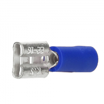 Intercable Q-serie DIN geïsoleerde vlaksteekhuls 1,5-2,5 mm² 6,3x0,8 messing - blauw GV per 1000 stuks (ICIQ268FHGV)