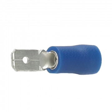 Intercable Q-serie DIN geïsoleerde vlaksteekhuls 1,5-2,5 mm² 4,8x0,8 messing - blauw per 100 stuks (ICIQ248FS)