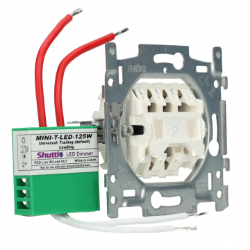 Niko set impulsdrukker + shuttle dimmer LED/halogeen 125W (170-70015-125W)