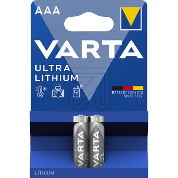 Varta Ultra AAA Lithium LR03 1,5V per 2 stuks (371220)