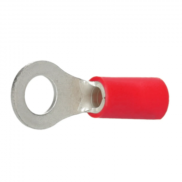 KLEMKO eïsoleerde ringkabelschoen M4 voor 0,5-1,5 mm², PVC rood per 100 stuks