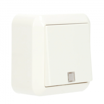 Schneider Electric Contura opbouw wisselschakelaar met controlelamp 10A 250V - arctic wit (381624)