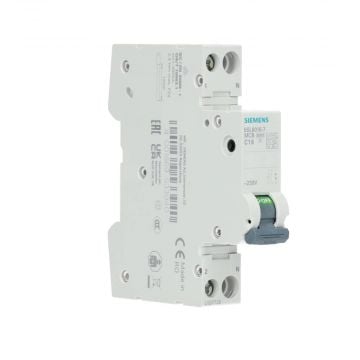 Siemens installatieautomaat 1-polig+nul 1MW C-kar 6kA 230V (5SL60167)