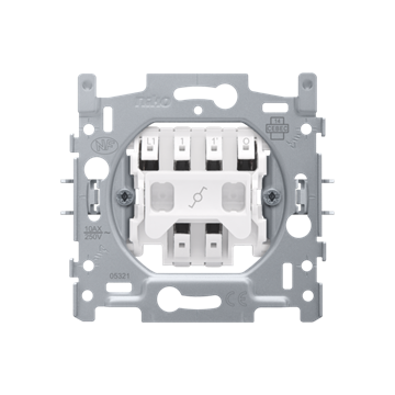 Niko sokkel wisselcontroleschakelaar met 4 aansluitklemmen 10A met insteekklemmen en klauwen (170-07605)