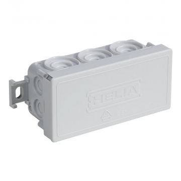 Helia kabeldoos IP55 10 kabelinvoeren membraan klikdeksel 82x42x37mm grijs (250)