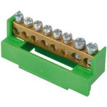 Kopp aarddingsrail 2x 16mm2 en 6x 10mm2 groen (33366393)