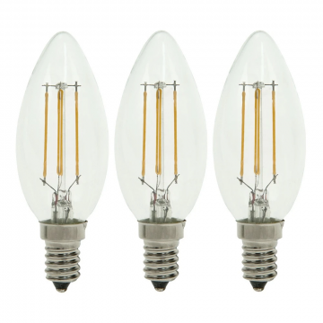 Kanlux LED lamp filament helder kaars E14 4W 470lm warm wit 2700K - per 3 stuks (142723)