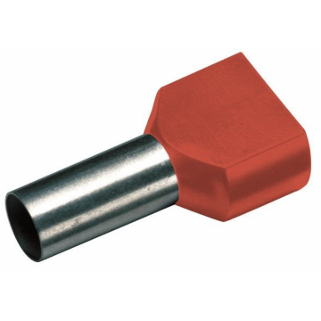 Cimco TWIN adereindhuls geïsoleerd TWIN 2x1mm2 hulslengte 8mm rood - per 100 stuks (182466)