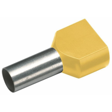 Cimco TWIN adereindhuls geïsoleerd 2x6mm2 hulslengte 14mm geel - per 100 stuks (182480)