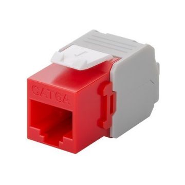 CAT6a UTP Keystone Connector - Toolless - Rood (DS-KC-UTP6A-TL-5)