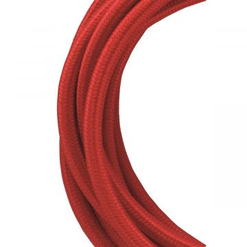 Bailey textielsnoer 3 meter 2x0.75 mm2 - rood (139676)