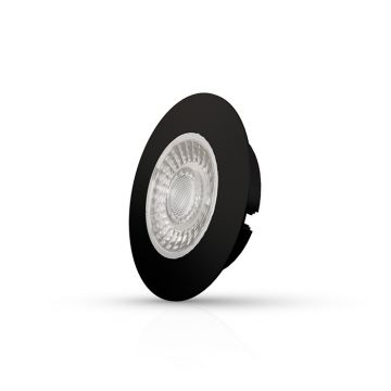 INTERLight inbouwspot dimbaar rond zwart 4W 260lm 2700K Ø65mm - zaagmaat Ø58mm IP44 (IL-CB4K27B)