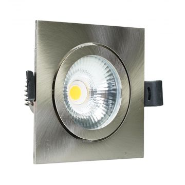 LED Republic waterdichte inbouwspot vierkant aluminium 5W 450lm 2700K IP65 zaagmaat Ø75mm - diameter 85mm